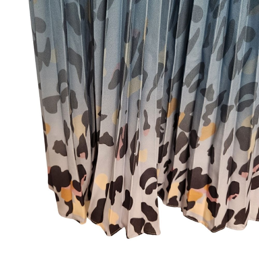 Kate Kasim Aline Flare Pleated Leopard Print Skirt Size XL - Picture 3 of 6